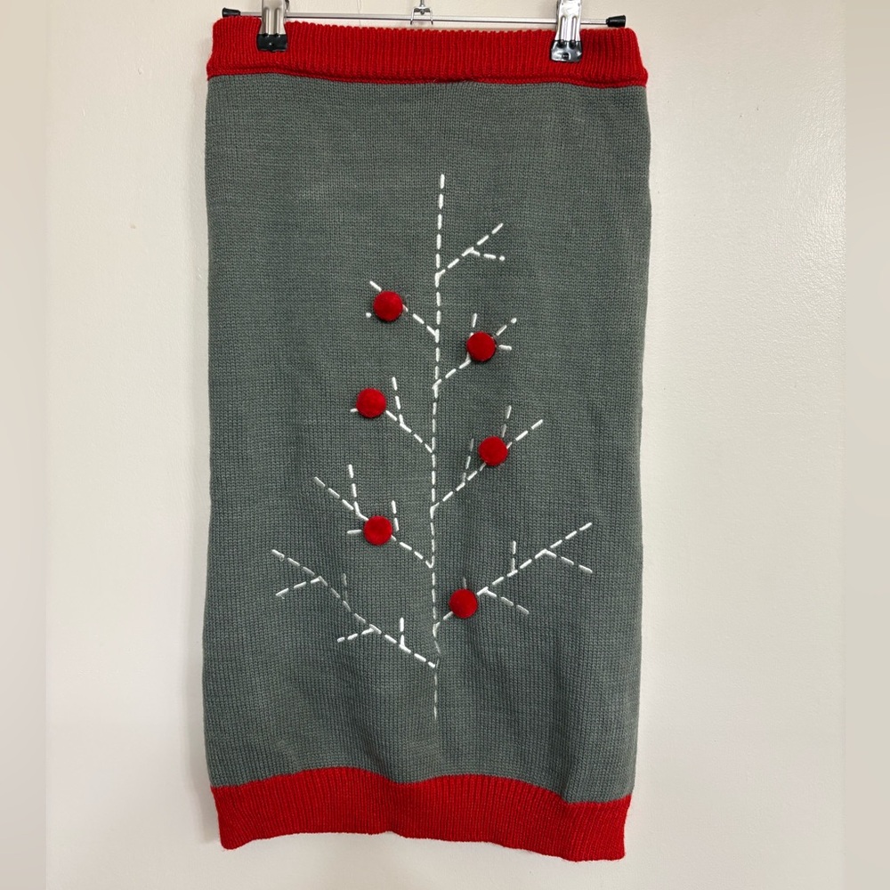 Dog knit grey festive winter sweater Martha Stewart